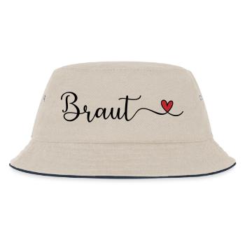 Braut Tyüpgraphie mit Herz - Kinder Bucket Hat - Natur/Navy - Vorne