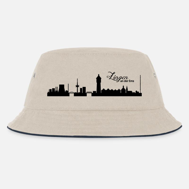 Lingener Skyline - Kinder Bucket Hat - Natur/Navy