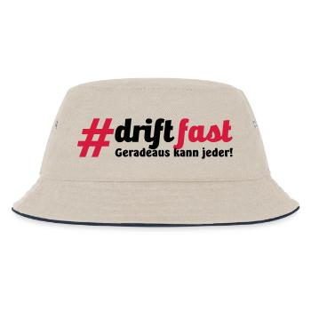 Drift Fast, geradeaus kann jeder - Kinder Bucket Hat - Natur/Navy - Vorne