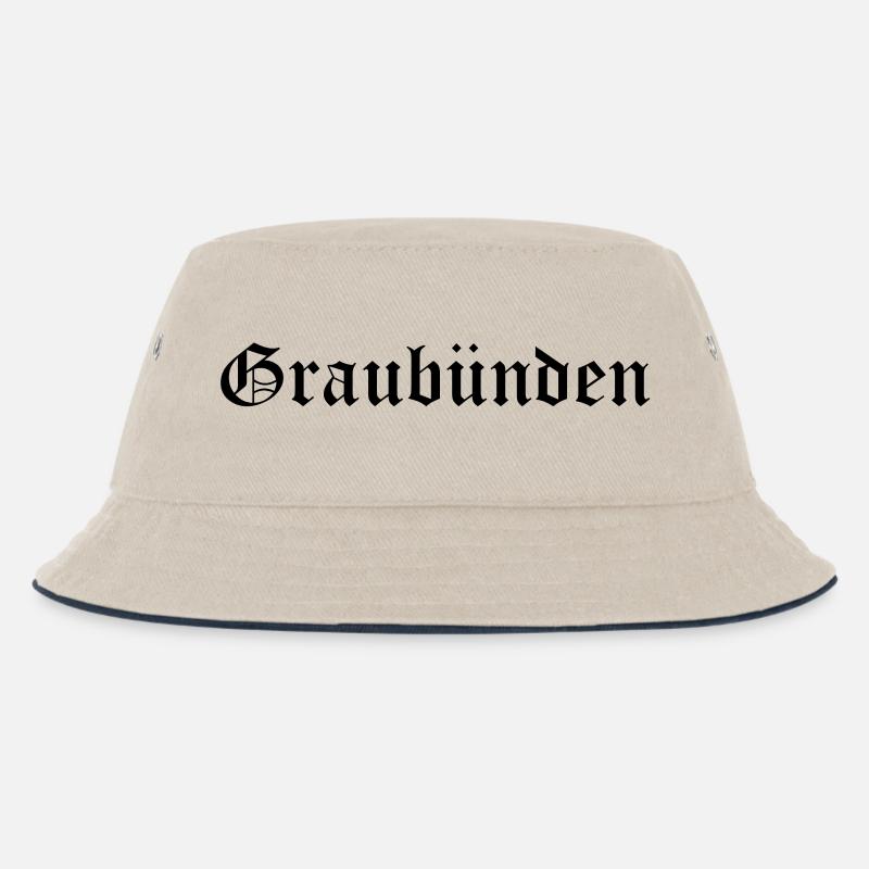 Graubünden - Kinder Bucket Hat - Natur/Navy