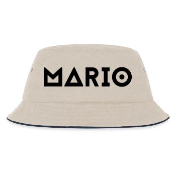Vorname Mario - Kinder Bucket Hat - Natur/Navy - Vorne