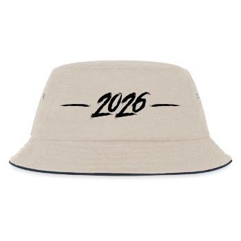 2026 year - Kids’ Bucket Hat - ecru/navy - Front