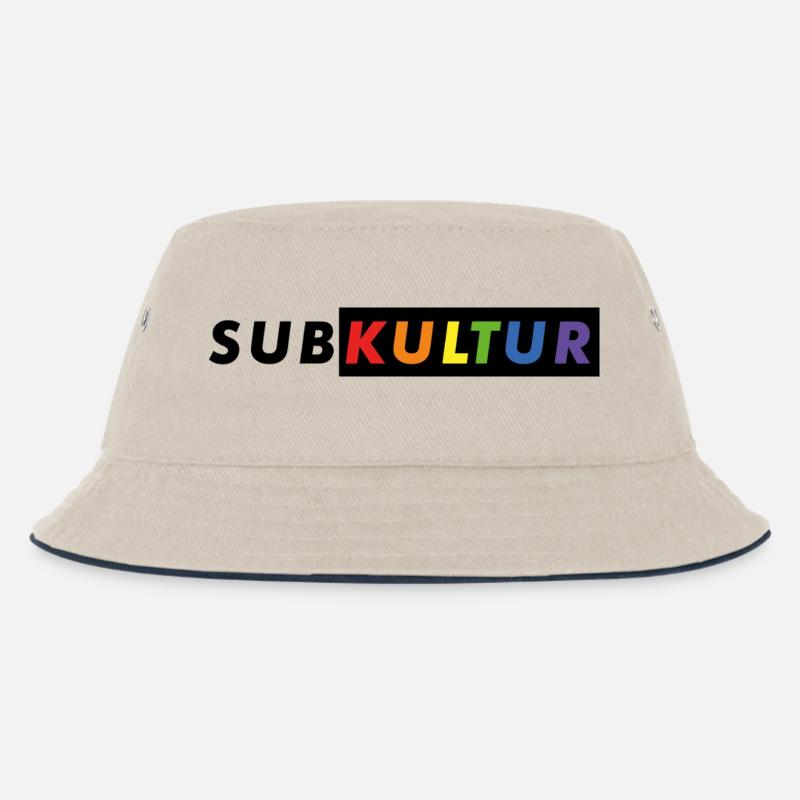 Subkultur Logo CSD#2 - Kinder Bucket Hat - Natur/Navy