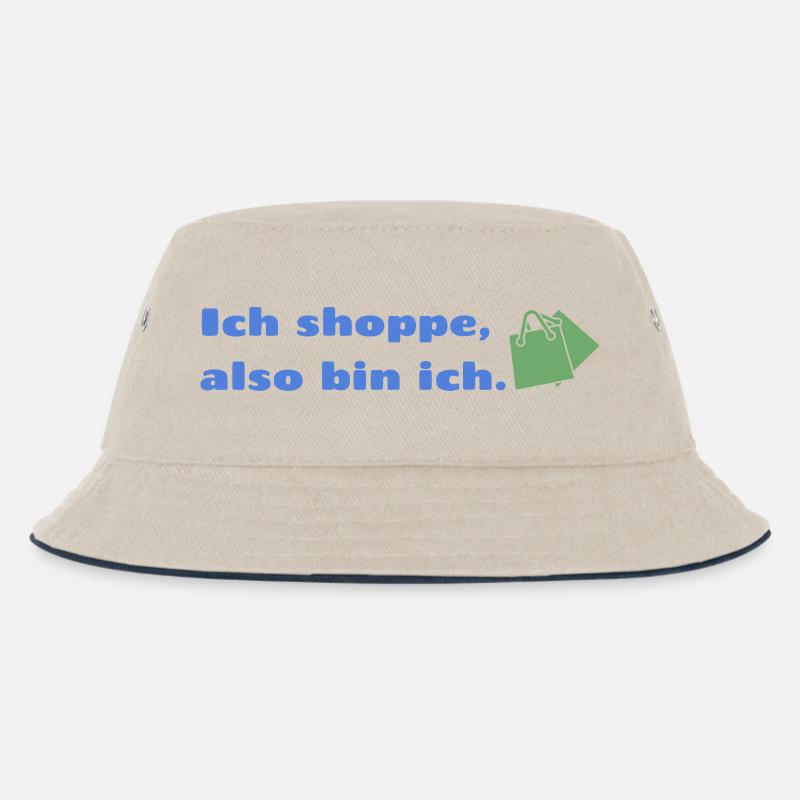 Ich shoppe also bin ich. - Kinder Bucket Hat - Natur/Navy
