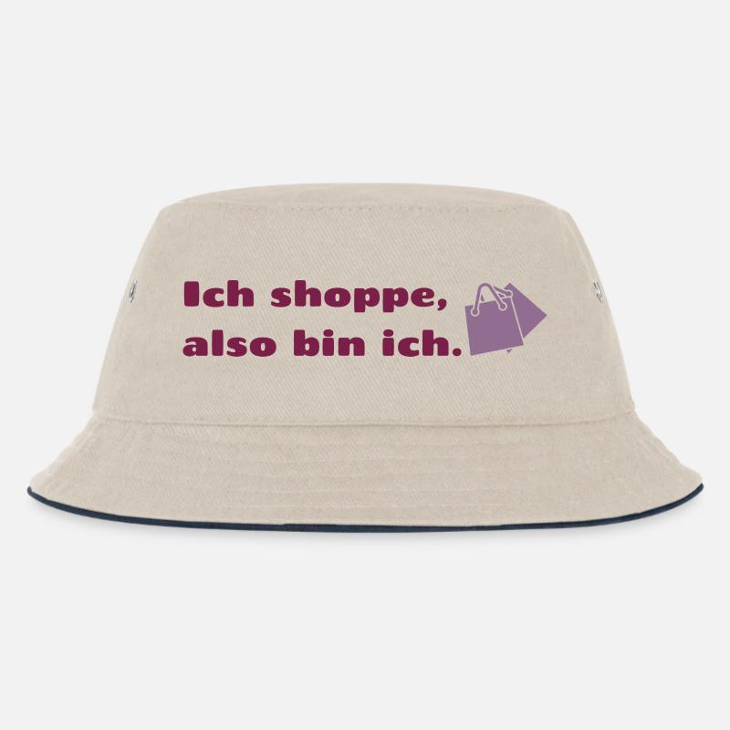 Ich shoppe also bin ich. - Kinder Bucket Hat - Natur/Navy