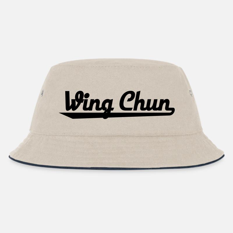 Wing Chun - Kinder Bucket Hat - Natur/Navy
