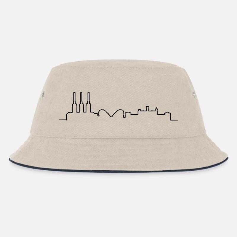 Hannover // Skyline // Silhouette // Skylineshirt - Kinder Bucket Hat - Natur/Navy