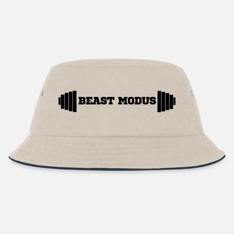 Fintess Mode - Kinder Bucket Hat - Natur/Navy