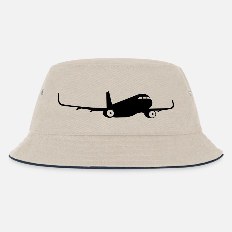 flugzeug - Kinder Bucket Hat - Natur/Navy