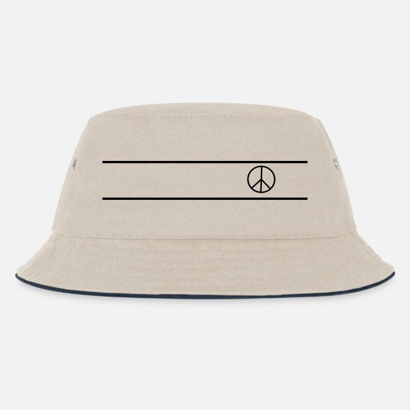 Peace - Kinder Bucket Hat - Natur/Navy