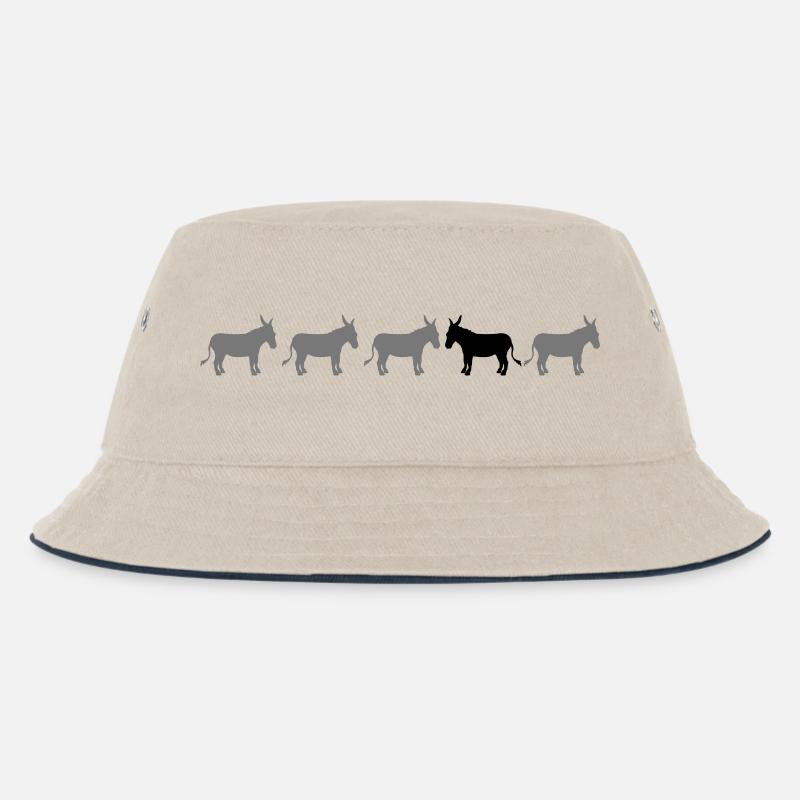 anders be different esel pferd pony klein packesel - Kinder Bucket Hat - Natur/Navy