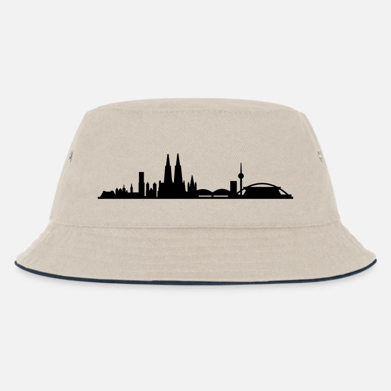 Skyline Köln klein - Kinder Bucket Hat - Natur/Navy