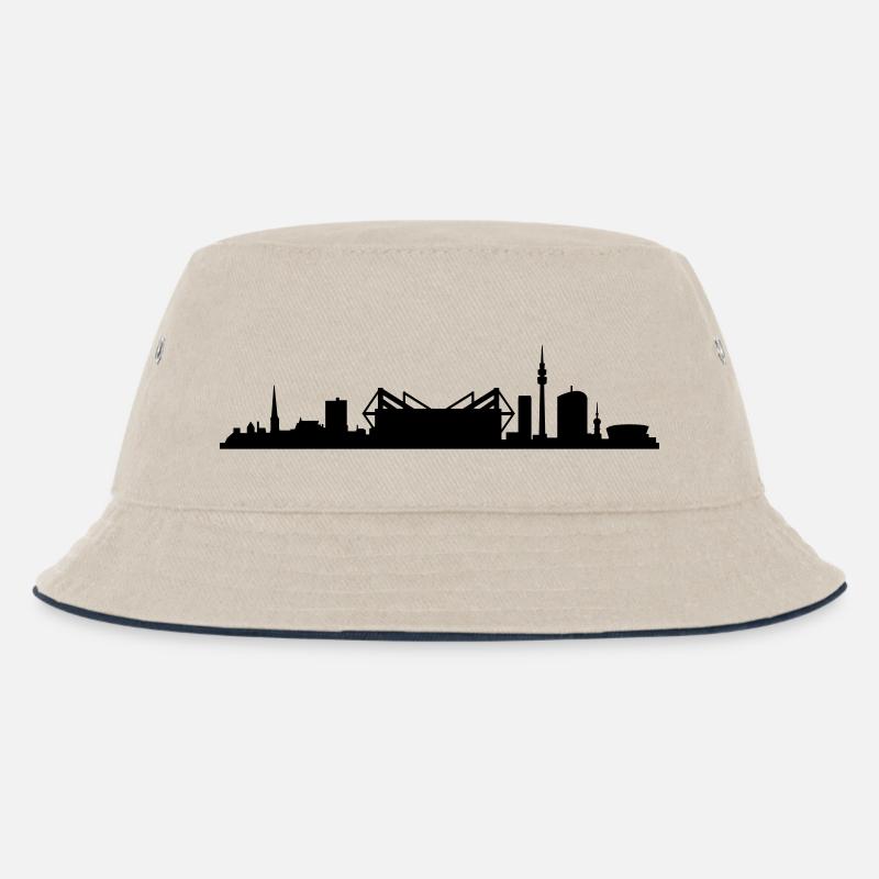 Skyline Dortmund Stadion - Kinder Bucket Hat - Natur/Navy
