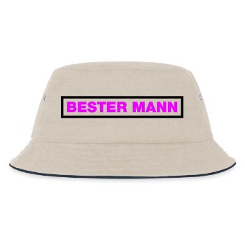 Bester Mann - Kinder Bucket Hat - Natur/Navy - Vorne