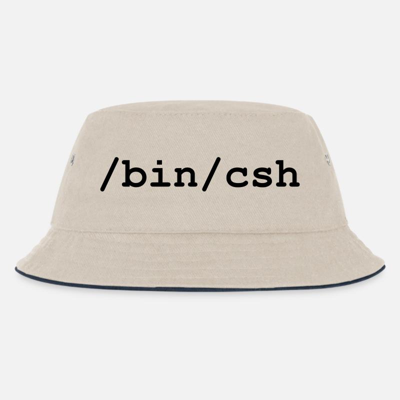 C shell - /bin/csh - Kids’ Bucket Hat - ecru/navy