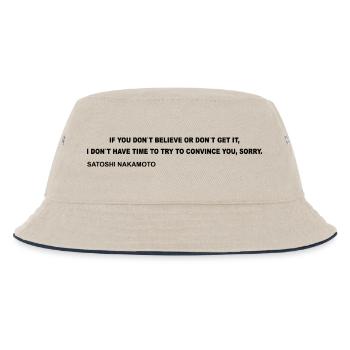 Satoshi Nakamoto – I Don't Have Time to Convince Y - Kids’ Bucket Hat - ecru/navy - Front