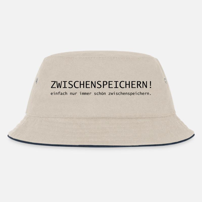 Cache! just always store nicely. - Kids’ Bucket Hat - ecru/navy