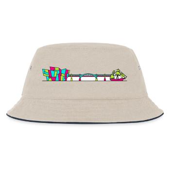 Dundee City Skyline V&A Museum Linienzeichnung - Kinder Bucket Hat - Natur/Navy - Vorne