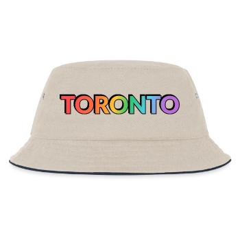 Toronto Rainbow – Happy Pride - Kinder Bucket Hat - Natur/Navy - Vorne