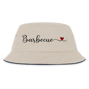 Barbecue-süßes Typografie-Design mit Herz - Kinder Bucket Hat - Natur/Navy - Vorne