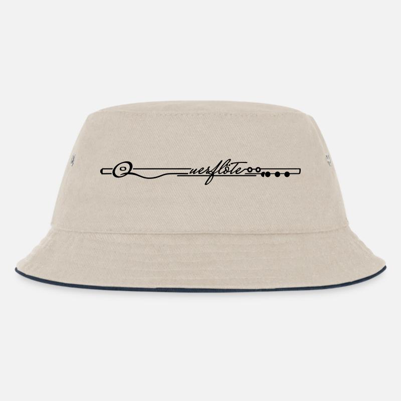 Querflöte - Kinder Bucket Hat - Natur/Navy