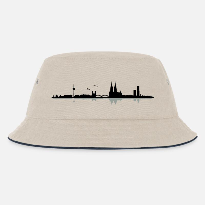 Köln Skyline - Kinder Bucket Hat - Natur/Navy