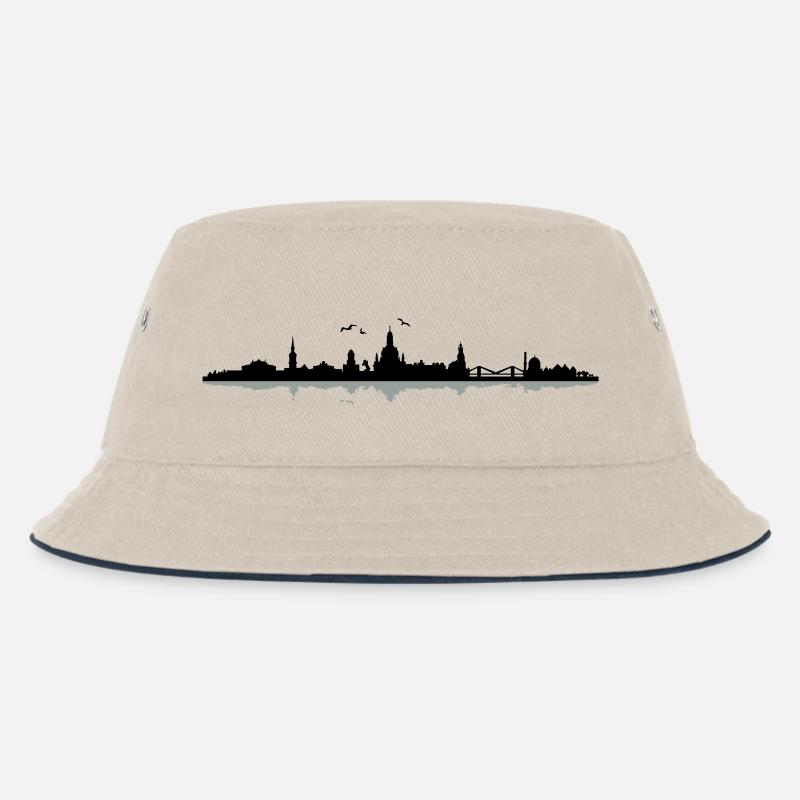 Dresden Skyline - Kinder Bucket Hat - Natur/Navy