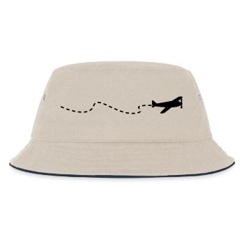 Flugzeug / flying plain (1c) - Kids’ Bucket Hat - ecru/navy - Front