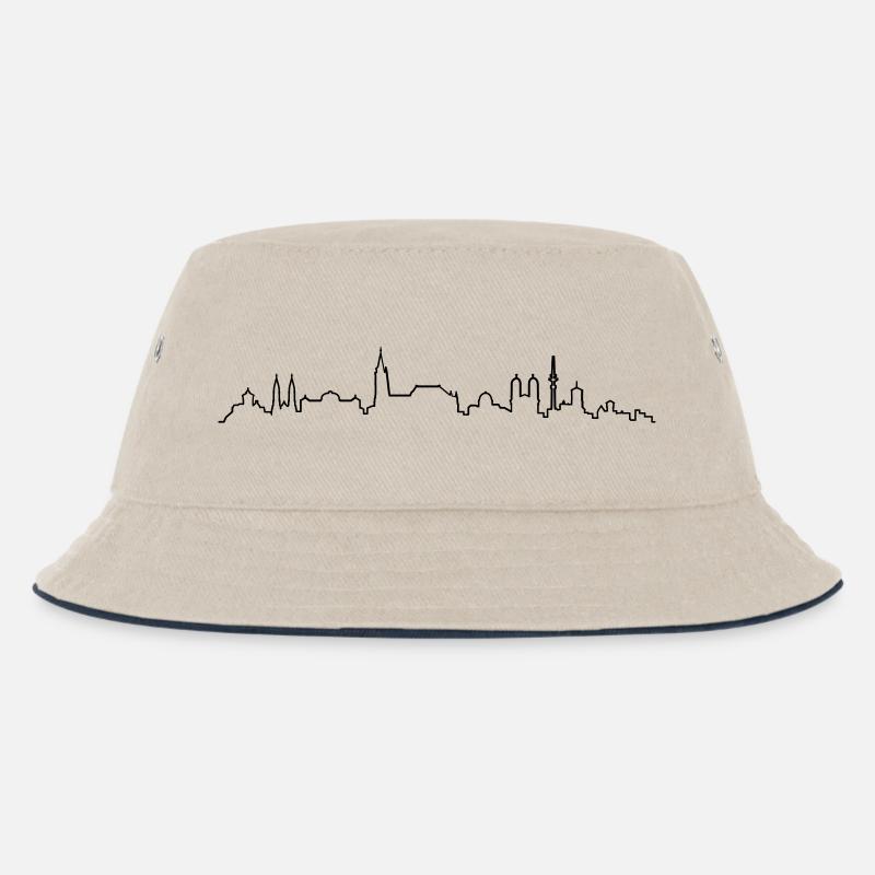 Skyline Nürnberg Silhouette - Kinder Bucket Hat - Natur/Navy