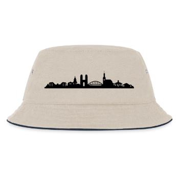Skyline Saarbrücken Silhouette - Kinder Bucket Hat - Natur/Navy - Vorne