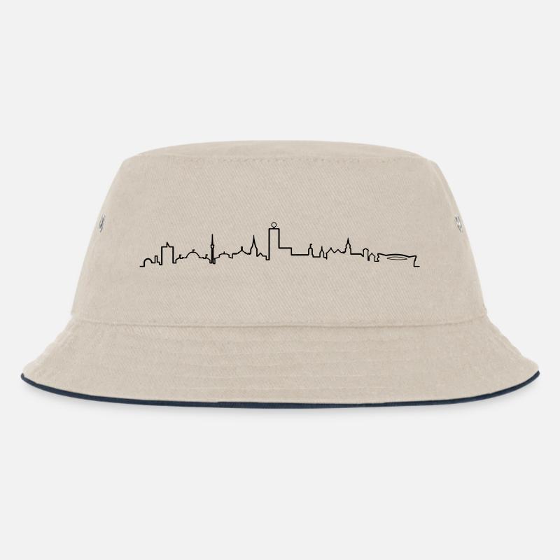 Skyline Stuttgart - Kinder Bucket Hat - Natur/Navy