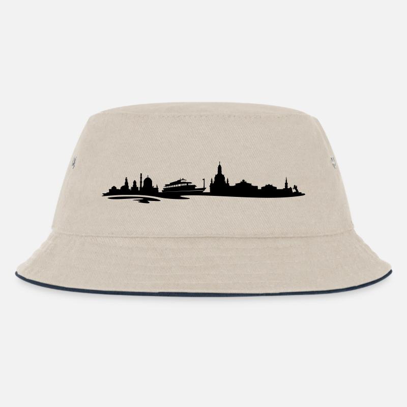 Skyline Dresden - Kinder Bucket Hat - Natur/Navy