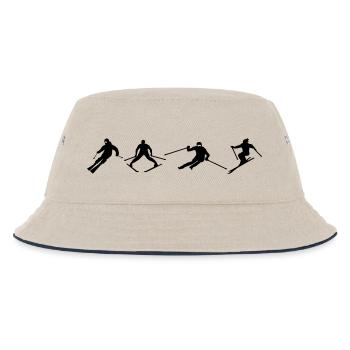 Skifahrer - Kinder Bucket Hat - Natur/Navy - Vorne