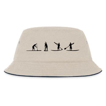 Stand Up Paddeln - Kinder Bucket Hat - Natur/Navy - Vorne
