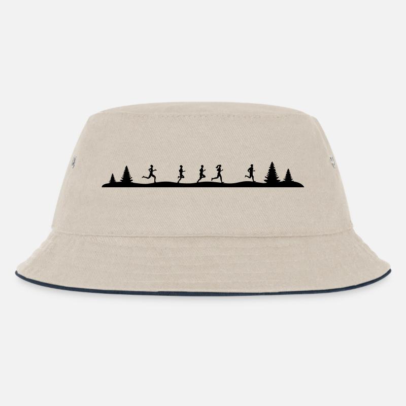 Sport - Jogger Wald - Kinder Bucket Hat - Natur/Navy
