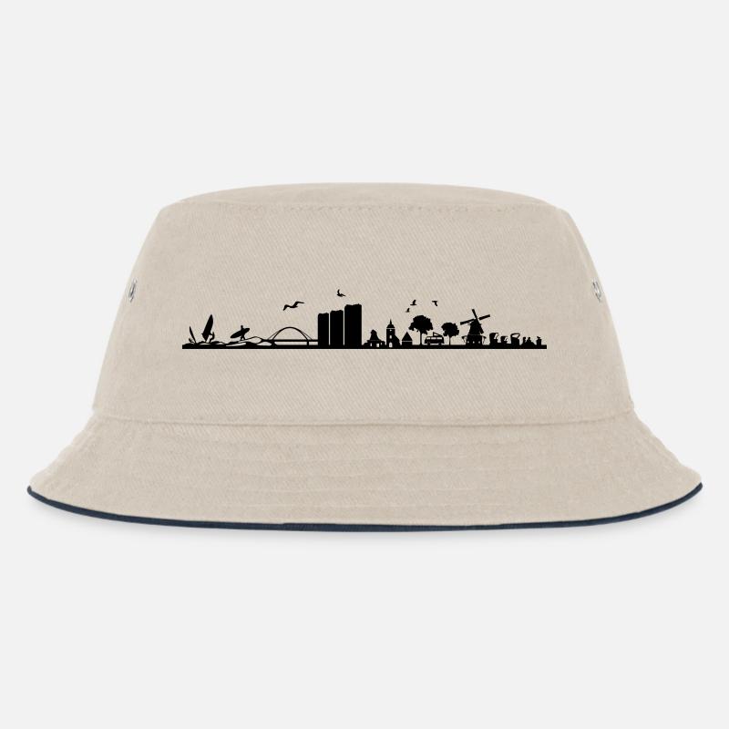 Skyline - Küste Fehmarn - Kinder Bucket Hat - Natur/Navy