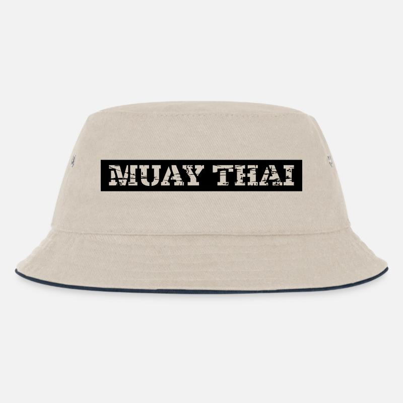 Muay Thai - Kinder Bucket Hat - Natur/Navy