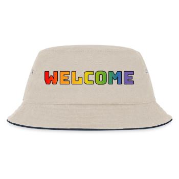 rainbow welcome CSD shirt LGBT lgbtqi queer - Kids’ Bucket Hat - ecru/navy - Front
