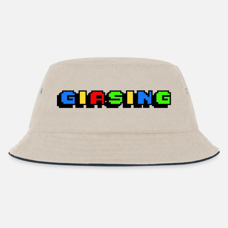 Giasing Pixel Giesing München 089 Minga - Kinder Bucket Hat - Natur/Navy