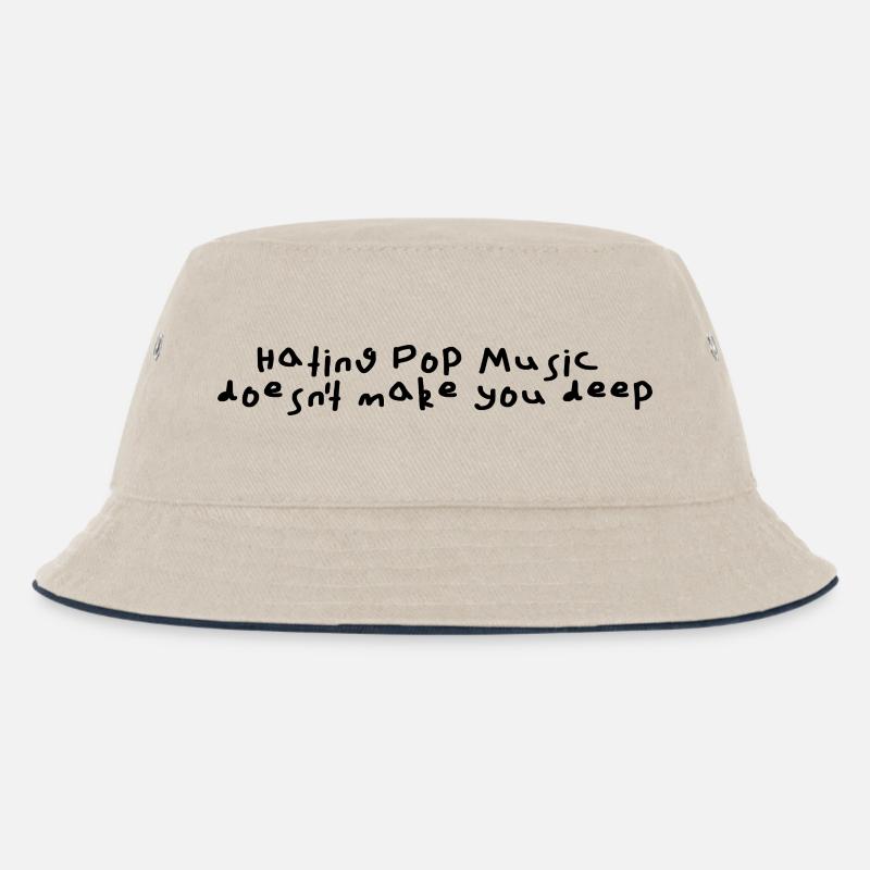 Hating pop music doesn't make you deep - Kinder Bucket Hat - Natur/Navy