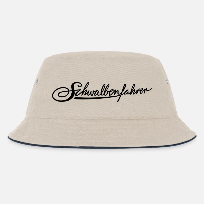Schwalbenfahrer-Tasche - Kinder Bucket Hat - Natur/Navy