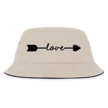 Love - Kinder Bucket Hat - Natur/Navy - Vorne