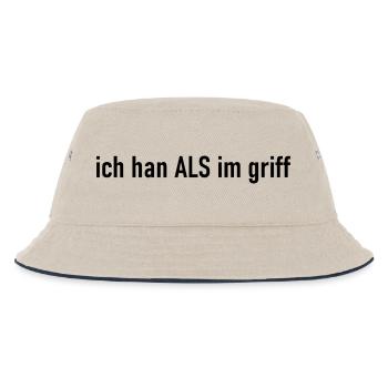 ich han ALS im griff schwarz - Kinder Bucket Hat - Natur/Navy - Vorne