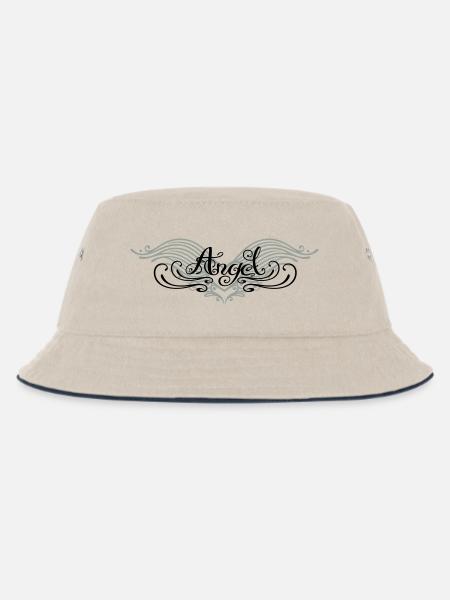 Elegante Engelsflügel mit Ornamenten – Spirituelle - Kinder Bucket Hat - Natur/Navy
