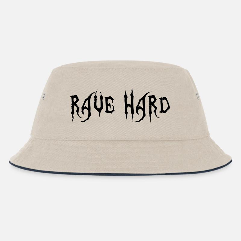 Rave Hard - Kinder Bucket Hat - Natur/Navy