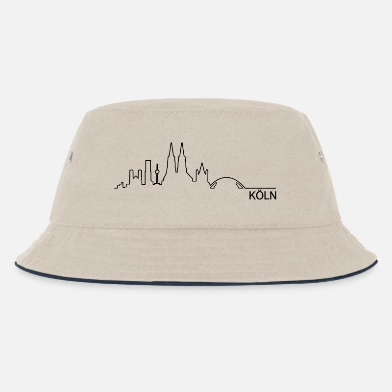 Skyline Köln Linie - Kinder Bucket Hat - Natur/Navy