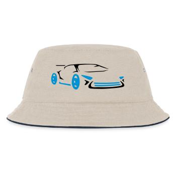Rennauto Cool Sportwagen Rennwagen - Kinder Bucket Hat - Natur/Navy - Vorne