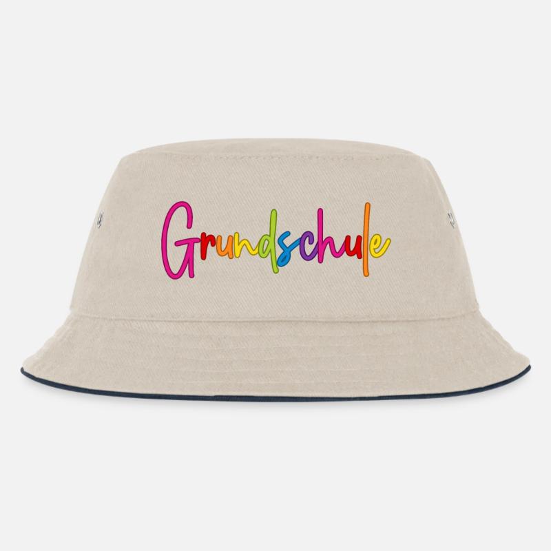 Grundschule - Kinder Bucket Hat - Natur/Navy