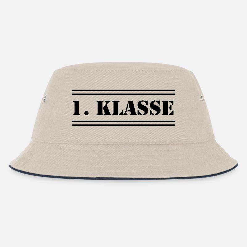 1. Klasse - Kinder Bucket Hat - Natur/Navy
