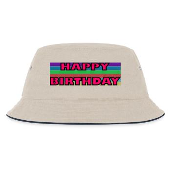 JAHRESTAG. ALLES GUTE ZUM GEBURTSTAG!. ALLES GUTE ZUM GEBURTSTAG!. - Kinder Bucket Hat - Natur/Navy - Vorne